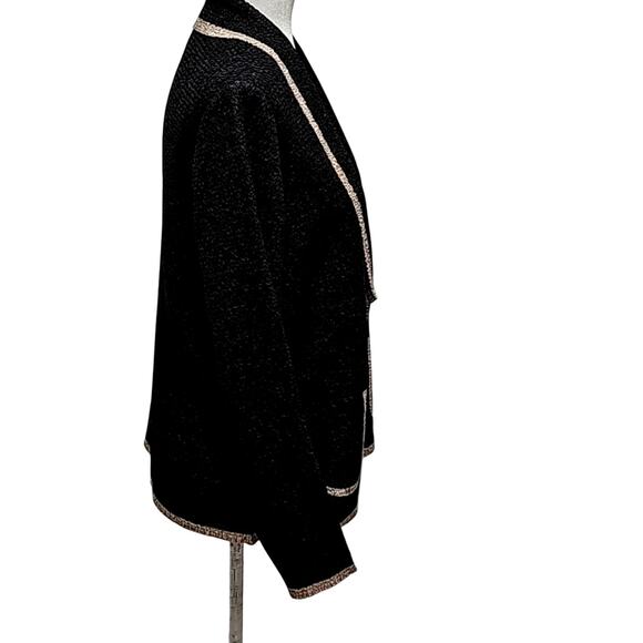 Travelers Collection by Chico's Blazer Jacket Black Tan Womans Sz 1 (USA Small) - Picture 2 of 11